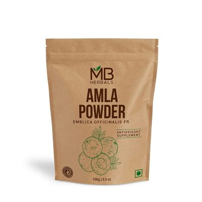 MB Herbals 100% Natural (Seedless) Amla Powder 100 gr (Emblica Officinalis) | For Hair Care | Skin care