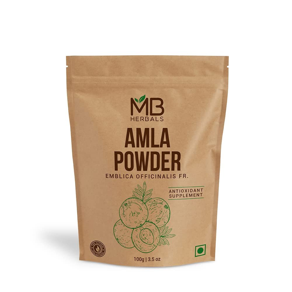 MB Herbals 100% Natural (Seedless) Amla Powder 100 gr (Emblica Officinalis) | For Hair Care | Skin care