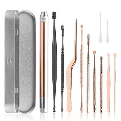 10PCS Ear Wax Cleaner Stainless Steel Ear Wax Remover Tool Kit Grade Stainless Steel Ear Pick Tools