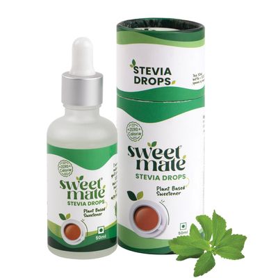 Sweetmate Stevia Drops (50ml, 1000 Drops) - Stevia Leaf Extract Natural and Sugar Free - Zero Calorie, Non GMO, for Weight Watchers and Keto Diet, Liquid Sweetener