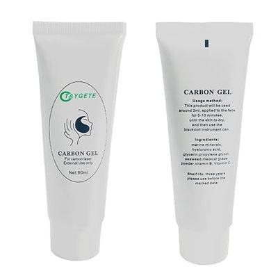 R A Products 80ML Carbon Facial Gel Peel Cream for Skin Rejuvenation Black Doll,Facial Skin Deep Cleaning with Carbon Gel Nano Activated Carbon for ND-YAG Laser Machine (1pc)