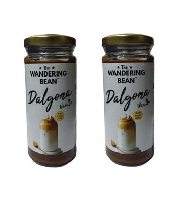 The Wandering Bean Beaten Dalgona Vanilla Coffee, Instant Coffee Paste 120g Jar Rich, Creamy and Frothy Beaten Coffee, Make Hot Coffee, Cappuccino or Cold Coffee | Pack of 2
