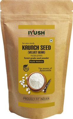 IYUSH Herbal Ayurveda Kaunch Beej Powder 400gm | Konch Beej Powder | Mucuna Pruriens Powder | Velvet Beans | Koch Ke Beej Ka Powder | Kauch Ke Beej Powder | Kapikachu Powder |