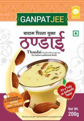 Ganpatjee Badam Pista Thandai Powder 200G | Badam Pista Elaichi | Complete Pack for 2L Milk | Nothing To Add