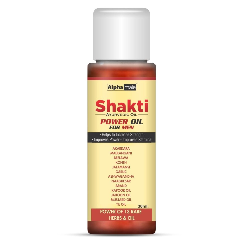 ALPHA MALE Ayurvedic Massage Oil for Men|Ayurvedic Herbs & Oils for Strength & Power - 30 ML