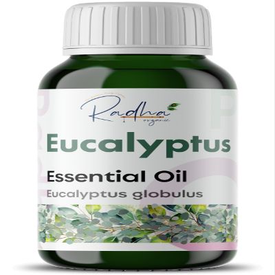 Radha Organic Eucalyptus Essential Oil - 100% Natural Eucalyptus Oil Essential Oils for Diffuser, Skin, Humidifier & Hair (50 ML)