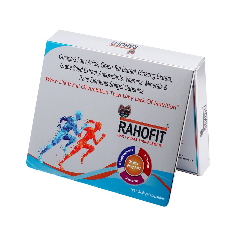 RAHOFIT is meticulously formulated to provide you with essential 9 Vitamins, 14 Minerals, Omega-3, Grape Seed, Ginseng and 8 phytonutrients. (45 Days Pack)