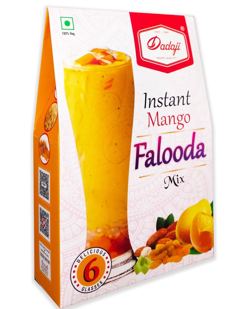 Dadaji Instant Mango Falooda Mix - Indian Sweet and Dessert Ready Mix - With Tutti Frutti and Almonds - 2Pcs (400gm)