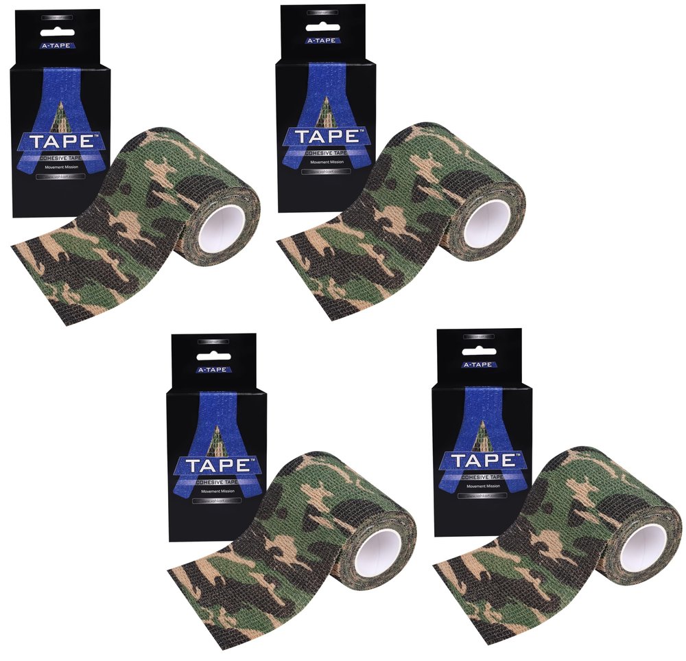 A-TAPE Breathable Self Adhesive Cohesive Bandage for Humans & Pets (Dogs, Cats, Birds)  (7.5 cm X 4.5 mtr, Pack of 4) (Green Camo)