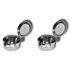 FAIRBIZPS Stainless Steel Spitting Mug, Spitting Mug for Old Age, Spit Bowl, Leakproof Spittoon Mug with Lid, Cough Spitting Box (300ml) Pack of 2, Silver view 1