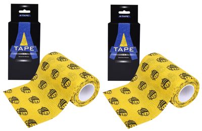 A-TAPE Breathable Self Adhesive Cohesive Bandage for Humans & Pets (Dogs, Cats, Birds) (10 cm X 4.5 mtr, Pack of 2) (Honey Bee)