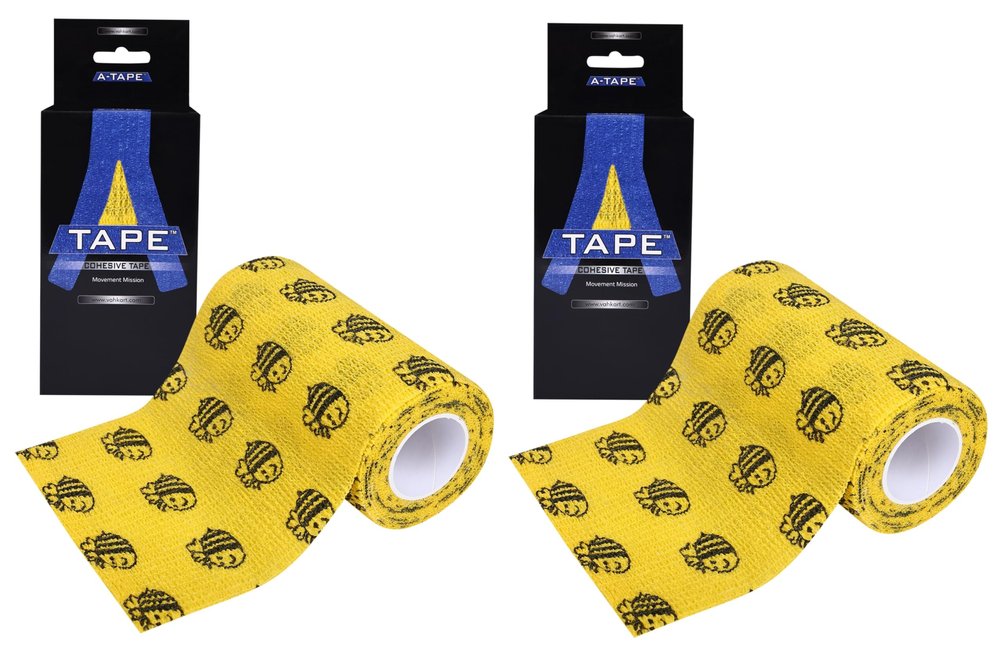 A-TAPE Breathable Self Adhesive Cohesive Bandage for Humans & Pets (Dogs, Cats, Birds)  (10 cm X 4.5 mtr, Pack of 2) (Honey Bee)