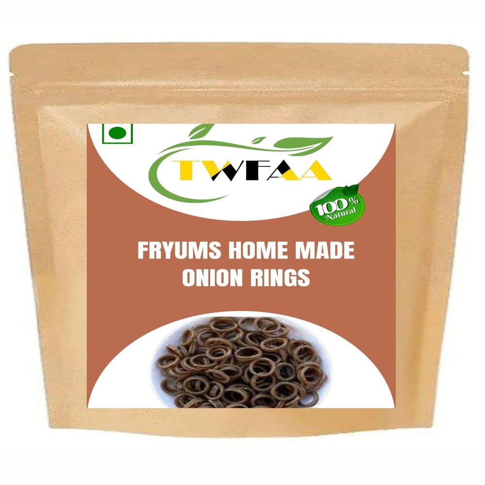 TWFAA Fryums Home made Onion rings | Grade A Quality | Onion Rings Ready-to-Fry Papads | (1 kg