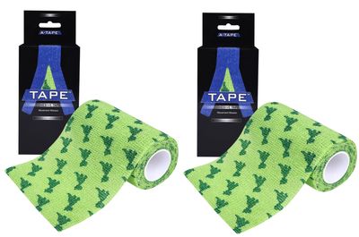 A-TAPE Breathable Self Adhesive Cohesive Bandage for Humans & Pets (Dogs, Cats, Birds) (10 cm X 4.5 mtr, Pack of 2) (Dinosaur)