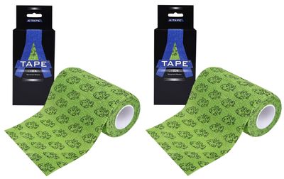A-TAPE Breathable Self Adhesive Cohesive Bandage for Humans & Pets (Dogs, Cats, Birds)  (10 cm X 4.5 mtr, Pack of 2) (Green Puppy)