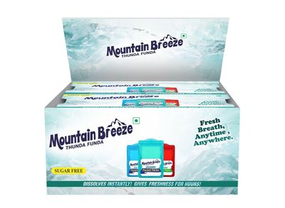Mountain Breeze Sugar Free Blister New Combo Paanmint-Coolmint-Spearmint 3 * 24strips (Pack of 10)