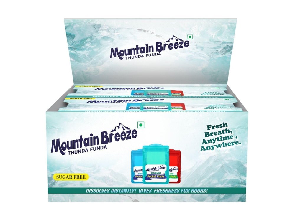 Mountain Breeze Sugar Free Blister New Combo Paanmint-Coolmint-Spearmint 3 * 24strips (Pack of 10)