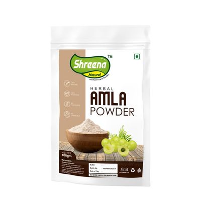 Shreena Herbal Amla Powder Organic Amla Powder - Versatile Amla Powder for Eating and Healthy Hair Nourishment, Vitamin C Rich, Gooseberry Powder Organic Certified (100 Gm)