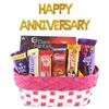 SFU E Com Beautiful Chocolate Gift Hamper With Basket | Happy Anniversary Foil Ballons Letters With Chocolate Gift Hamper | Anniversary Chocolate Gift Combo | 469 view 1