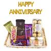 SFU E Com Beautiful Chocolate Combo With Wooden Basket Hamper | Happy Anniversary Foil Ballons Letters With Chocolate Gift Hamper | Anniversary Chocolate Gift Combo | 534 view 1