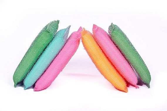 Homeistic Applience Non-Scratch/Non-Stick Utensil Scrubber Pad, Multi-Use Foam Pad Sponge Scourer for Dishes, Pans, Kitchens, Bathroom, and Tough Cleaning All Type Washing (Multicolors, Set of12) (6)