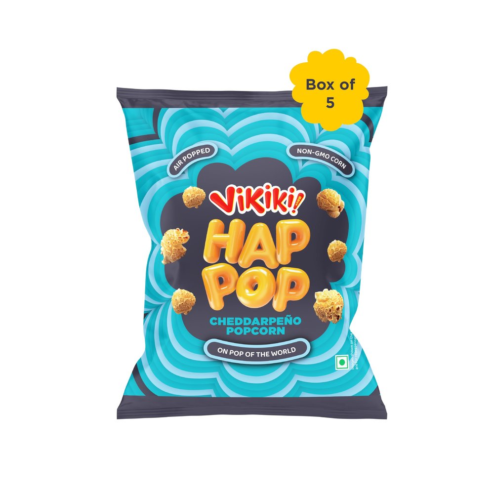 Happop vikikisnak Delicious and Crunchy Cheddarpeno Popcorn Enjoy with Everyone (Pack of 5)