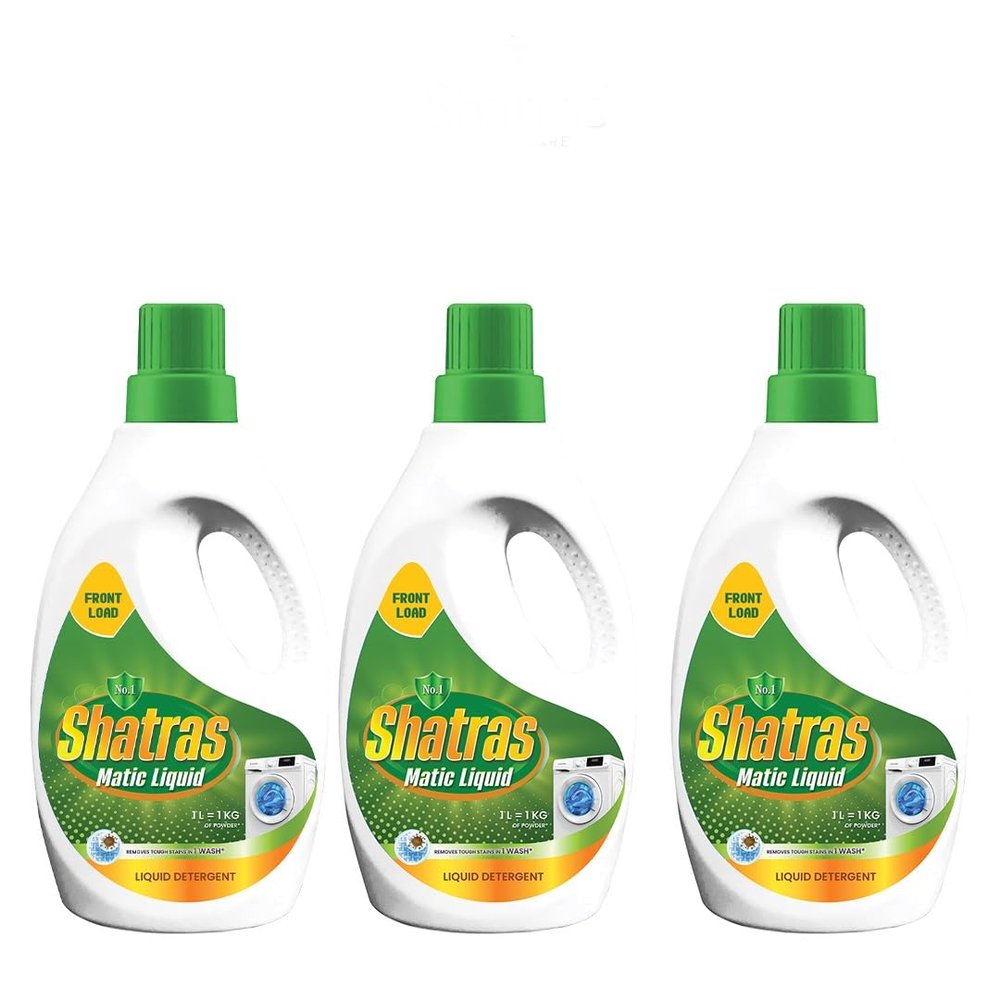 SHATRAS Front Load Washing Machine Matic Liquid Detergent | Specially designed for Tough Stain Removal on Laundry in Washing Machines (Green 3)