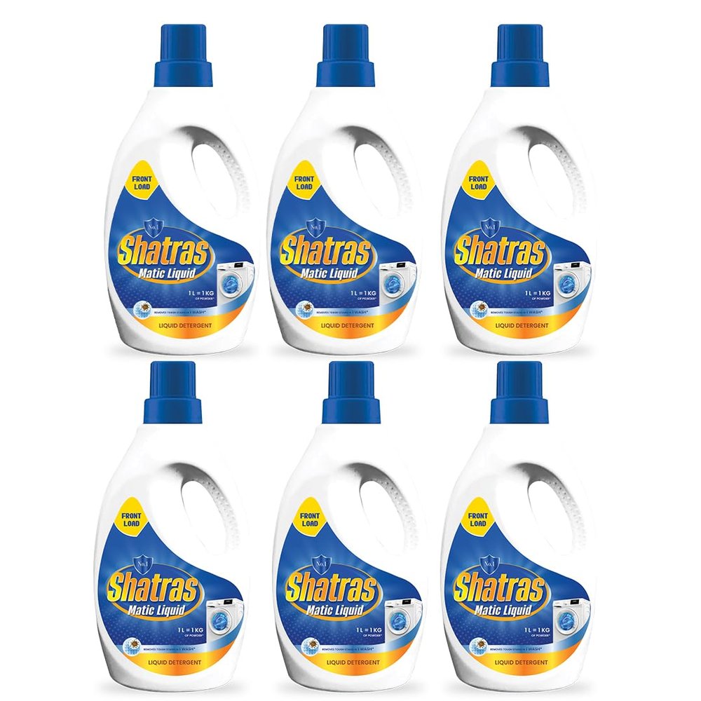 SHATRAS Matic liquid Detergent for fabric care, 100% Tough Stain Removal In Front Load Machines, For All Types Fabric (Blue 6)