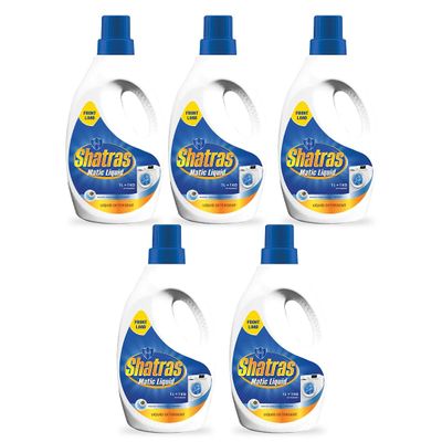 Shatras Matic Liquid Detergent For Fabric Care, 100% Tough Stain Removal In Front Load Machines, For All Types Fabric (Blue 5), 1000 ml