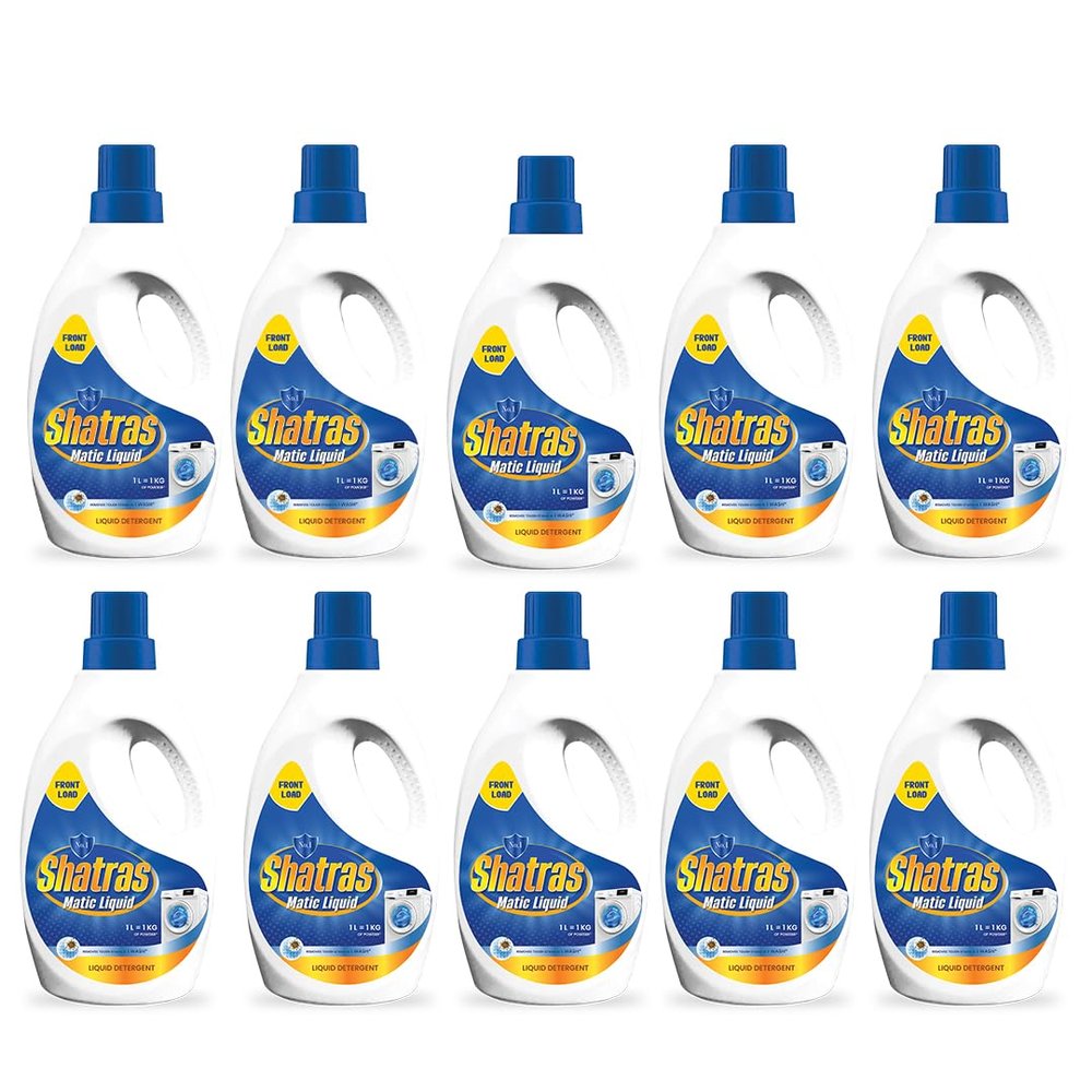 SHATRAS Matic liquid Detergent for fabric care, 100% Tough Stain Removal In Front Load Machines, For All Types Fabric (Blue 10)