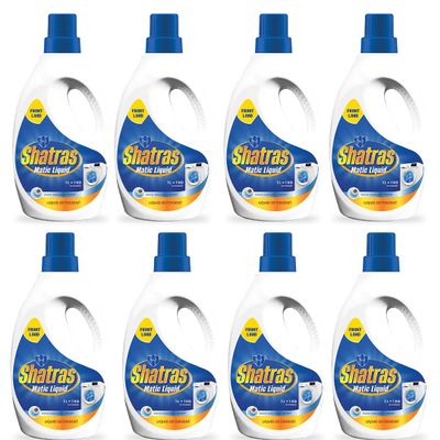 SHATRAS Matic liquid Detergent for fabric care, 100% Tough Stain Removal In Front Load Machines, For All Types Fabric (Blue 8)