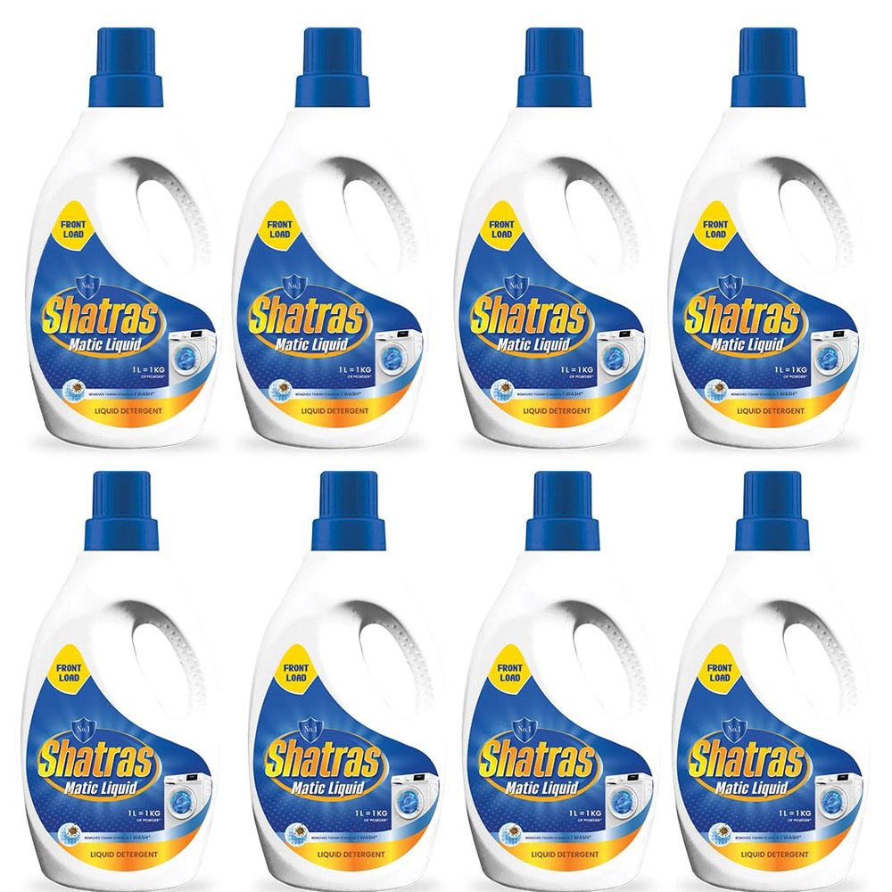 SHATRAS Matic liquid Detergent for fabric care, 100% Tough Stain Removal In Front Load Machines, For All Types Fabric (Blue 8)