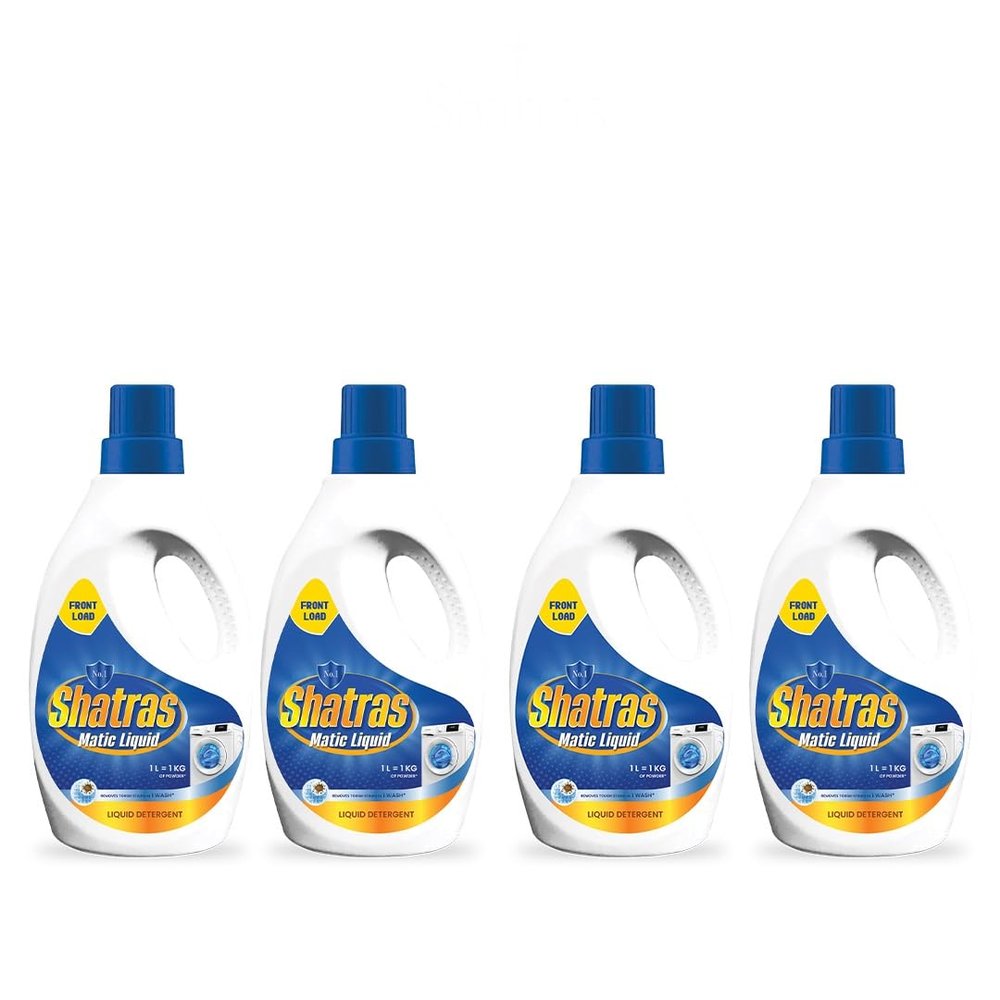 SHATRAS Matic liquid Detergent for fabric care, 100% Tough Stain Removal In Front Load Machines, For All Types Fabric (Blue 4)