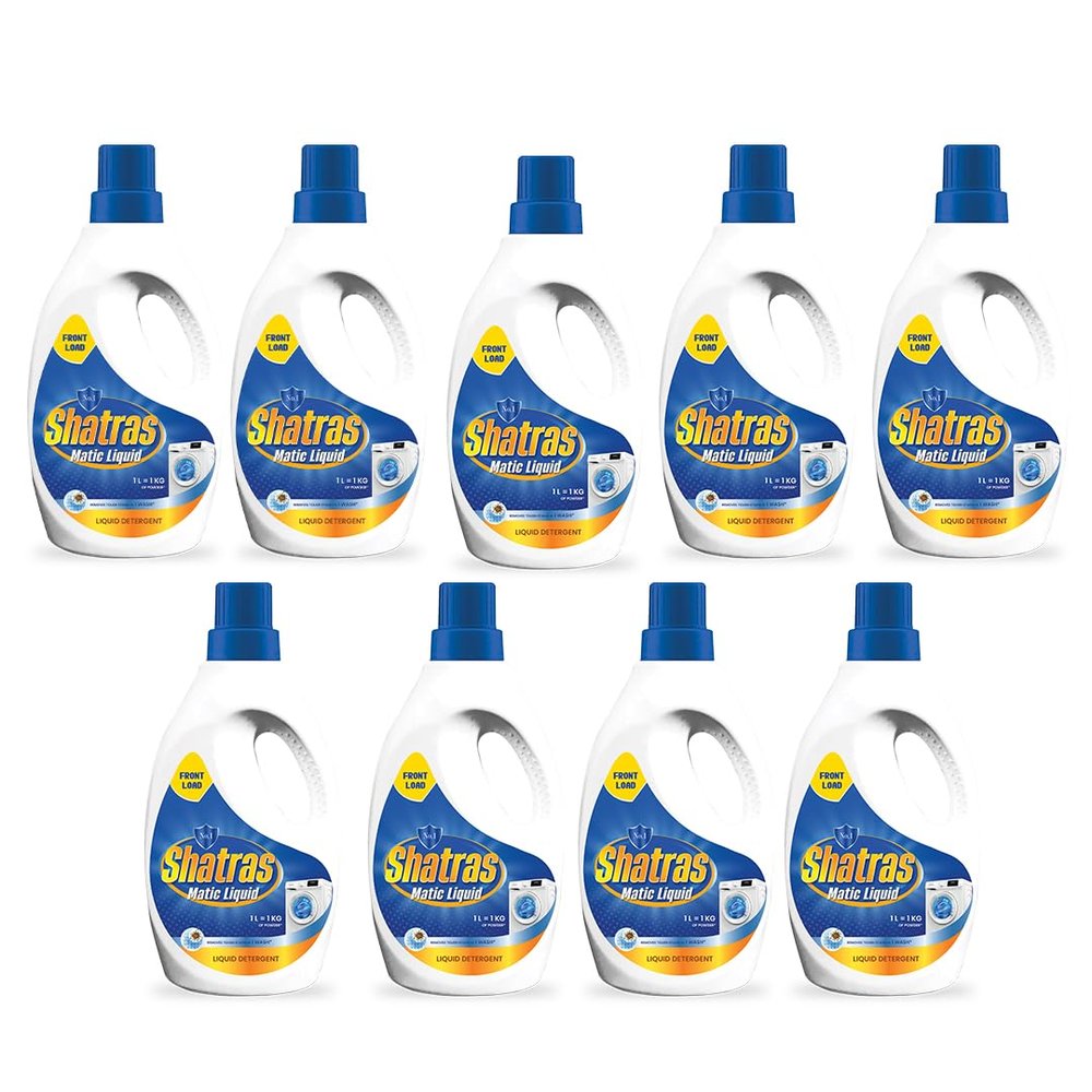 SHATRAS Matic liquid Detergent for fabric care, 100% Tough Stain Removal In Front Load Machines, For All Types Fabric (Blue 9)