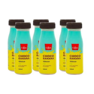 Cothas Chocobanana Milkshake bottle made with Real-Toned Milk 150ml Pack of 6