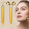 Abgrow 24k Gold 3D Y Shape Facial Roller & T Shape Electric Vibration Massager Combo Set for Women Complete Skin Care view 1