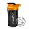 Amazon Brand - Symactive Plastic Shaker Bottle with Mixer Ball and Carry Loop | Protein Shaker | Leak-Resistant | (500ml, Blue/Orange) view 1