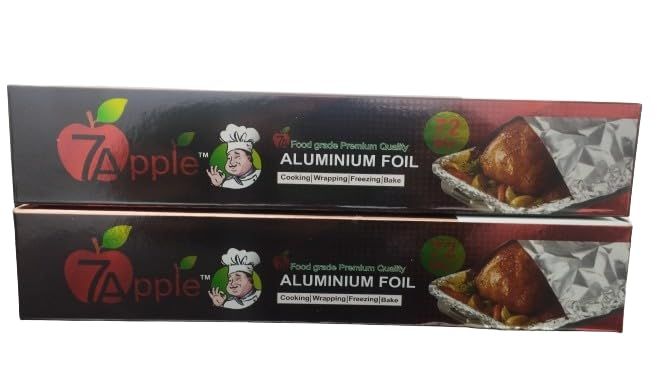 7 Apple Aluminium Foil 72 Meters, 11microns (Pack of 1) | Food Packing, Wrapping, Storing and Serving