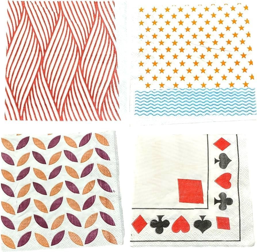 7 APPLE Paper Serviettes Cocktail Napkin Super Soft & More Absorbent Printed Tissue 50 pulls In 1 Pack (Pack Of 3, Brown)