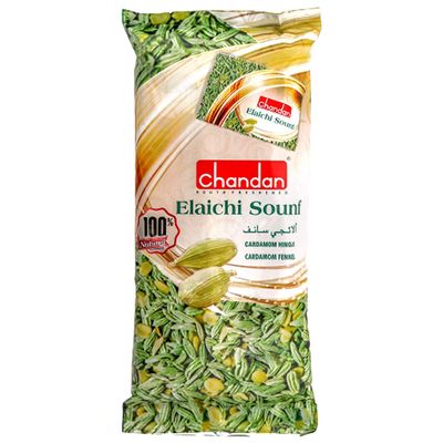 Chandan Mouth Freshener Elaichi Saunf 50 Sachets | Rich in Anti-Oxidants And A Delicious Mukhwas (Pack of 5)