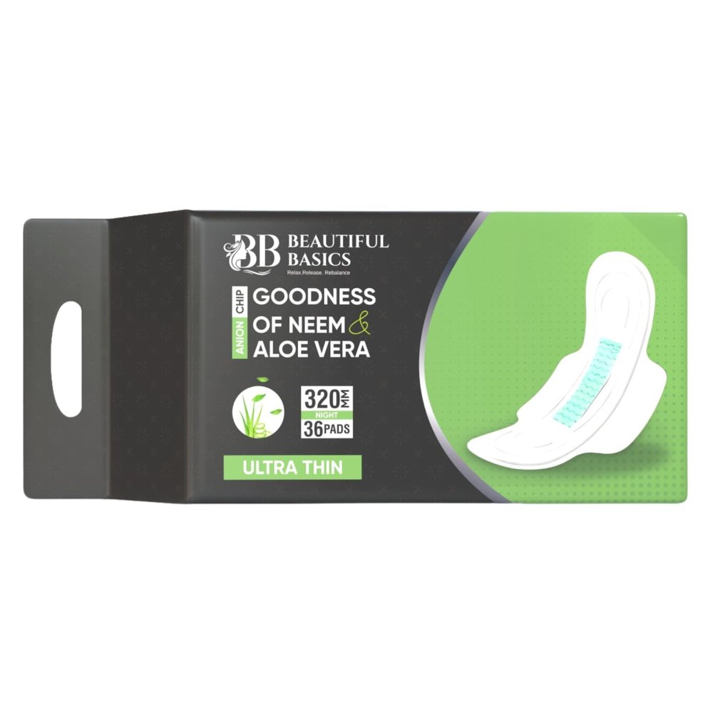 320 mm 32 pcs ultra thin Anion Sanitary Pads for Women With Goodness of Neem & Aloe Vera | | Leakage Protection | PH Balance | With Antibacterial Anion Chip | 5X More Absorbance