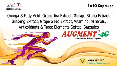 Augment-4G Multivitamin with Omega3, Ginseng, Ginkgo Biloba,Grape Seed, Biotin,Green Tea,Wheat Germ Oil,Lutein,D3,K2-7 & Vitamins,Minerals,Antioxidants for Body's Health,Energy,Stamina & Immunity (10)