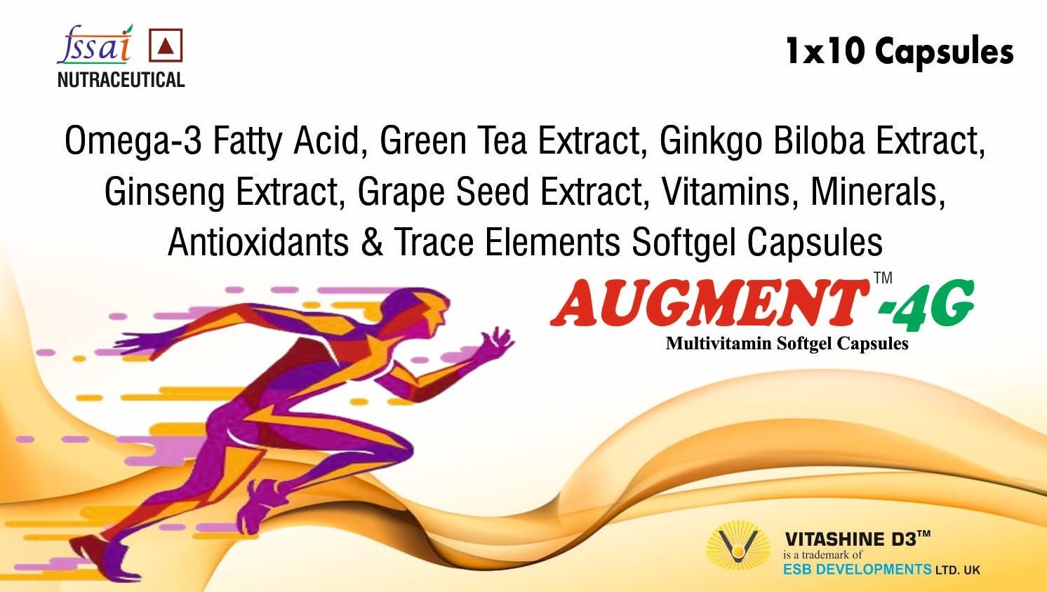 Augment-4G Multivitamin with Omega3, Ginseng, Ginkgo Biloba,Grape Seed, Biotin,Green Tea,Wheat Germ Oil,Lutein,D3,K2-7 & Vitamins,Minerals,Antioxidants for Body's Health,Energy,Stamina & Immunity (10)