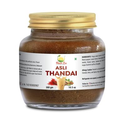 Dawn Lee Freeze-Dried Thandai Powder | Traditional Drink | Freeze-Dried Asli Thandai | Kaju, Badam, Pista | Natural | With Kashmiri Saffron, Muscovado & Desi Khand | Refined Sugar free | Instant Summer Drink (300 Gram)