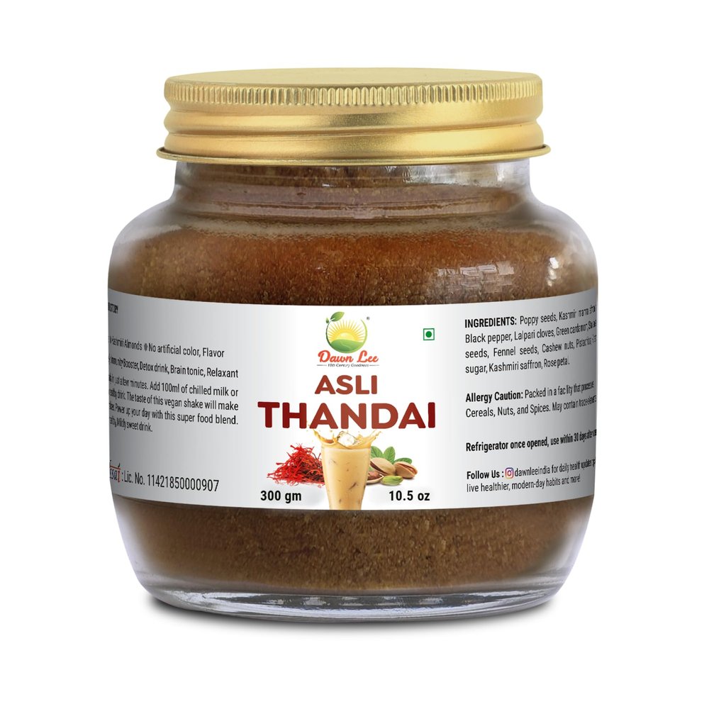 Dawn Lee Freeze-Dried Thandai Powder | Traditional Drink | Freeze-Dried Asli Thandai | Kaju, Badam, Pista | Natural | With Kashmiri Saffron, Muscovado & Desi Khand | Refined Sugar free | Instant Summer Drink (300 Gram)