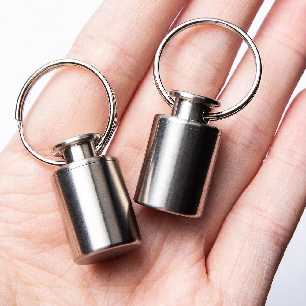 Bnf Titanium Alloy Mini Pill Box Keychain Container Case Bottle Small Pocket|Health & Beauty | Health Care | Pill Boxes, Pill Cases