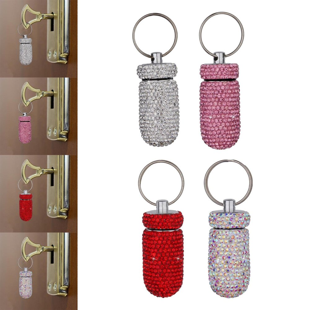 Bnf Pill Case Keychain Waterproof Bling Container Dispenser for Camping Hiking White|Health & Beauty | Health Care | Pill Boxes, Pill Cases