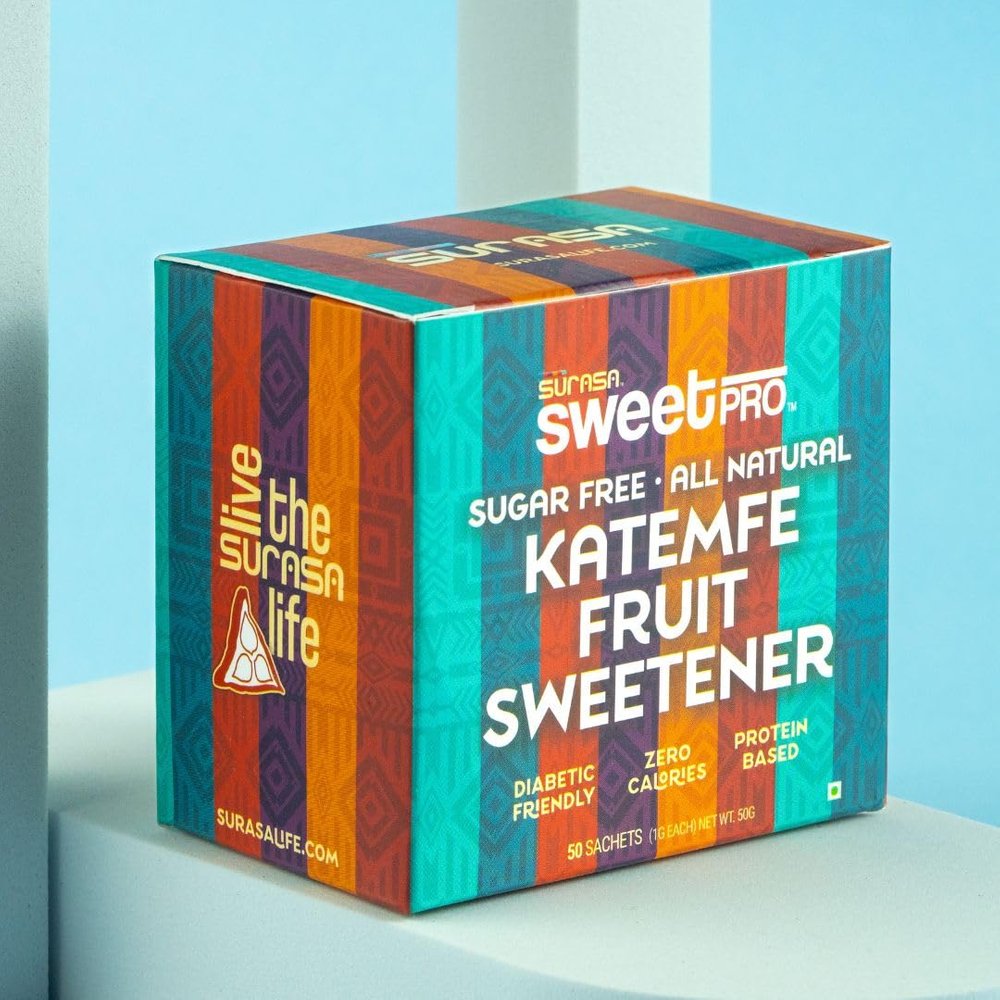 Surasa SweetPro, 50 sachets | World's first Thaumatin-based sweetener | Zero Calories |Diabetic Friendly | Made with a sweet protein (50 Sachets)