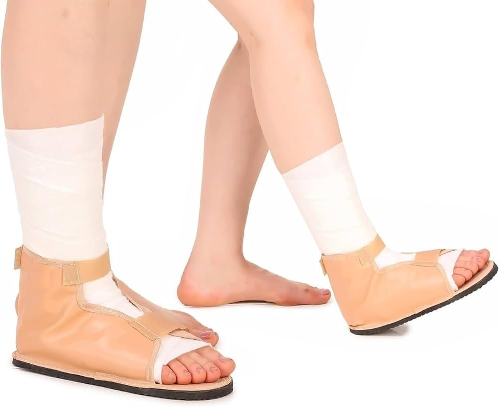 KUDIZE Cast Shoe Foot Support Medical Surgical Shoe, Ankle Support for Firmness & Prevents Wear & Tear of the Cast Cover, Food Fracture Support After Plaster for Men & Women (Small, Beige)