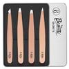 Beaut Secrets Luxury Tweezers Set - Professional Stainless Steel, Best Precision Tweezers for Eyebrows - Great Precision for Facial Hair, Ingrown Hair, Splinter, Eyebrow (Rose Gold) view 1